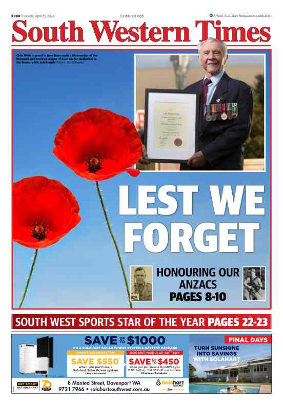 South Western Times - Thursday, 25 April 2024 edition